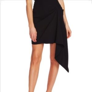Black Crepe Draped Skirt Vince Camuto